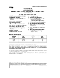 S80L58-1 datasheet: CHMOS single-chip 8-bit microcontroller. 3.5 MHz to 16 MHz, 2.7 V to 3.6 V, ROM version 32 Kbytes, RAM 256 bytes S80L58-1