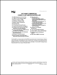 SB83C196NP25 datasheet: CHMOS 16-bit microcontroller. 25 MHz, 4.5 - 5.5 V , ROM 3 SB83C196NP25