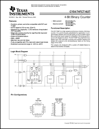 CY54FCT163TLMB datasheet:  SYNCHRONOUS 4-BIT BINARY COUNTER CY54FCT163TLMB