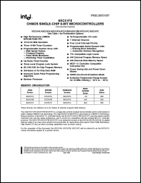 N80C51FA-1 datasheet: CHMOS single-chip 8-bit microcontroller. Commercial. ROMless version, 3.5 MHz to 16 MHz. N80C51FA-1