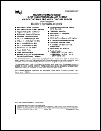 MA87C196KD datasheet: 16-Bit high-performance CHMOS microcontroller with on-chip EPROM. 32 KBytes EPROM, 1024 Bytes RAM MA87C196KD