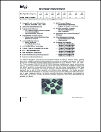 A90 datasheet: Pentium processor. Max. operating frequency 90 MHz, iCOMP index 2.0 rating 81 A90