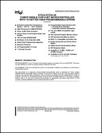 P87C54 datasheet: CHMOS single-chip 8-bit microcontroller with 16 Kbytes user programmable EPROM P87C54