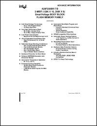 AB28F200BR-T80 datasheet: 2-Mbit (128K x 16, 256K x 8) SmartVoltage boot block flash memory. Access speed 80 ns AB28F200BR-T80