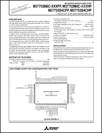 M37753S4CFP datasheet: Single-chip 16-bit microcomputer. External ROM , RAM 2048 bytes. M37753S4CFP