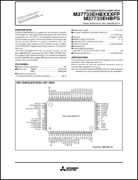 M37733EHBXXXFP datasheet: Single-chip 16-bit microcomputer. PROM 124K bytes, RAM 3968 bytes, PROM vrsion M37733EHBXXXFP