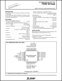 M37540E8GP datasheet: Single-chip 8-bit CMOS microcomputer. PROM 32768, RAM 768 bytes. One time PROM M37540E8GP