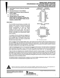 SN74ALS193AN datasheet:  4-BIT SYNCHRONOUS UP/DOWN BINARY COUNTERS WITH DUAL CLOCK AND CLEAR SN74ALS193AN