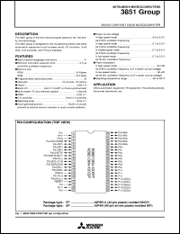 M38513M4-XXXFP datasheet: Single-chip 8-bit CMOS microcomputer. ROM 16K bytes, RAM 512 bytes. Mask ROM version. M38513M4-XXXFP