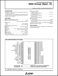 M38503M2H-XXXSP datasheet: Single-chip 8-bit CMOS microcomputer. ROM 8192 bytes, RAM 512 bytes. Mask ROM version. M38503M2H-XXXSP