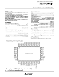 M38254M6DXXXFP datasheet: Single-chip 8-bit CMOS microcomputer. ROM 24576 bytes, RAM 640 bytes. Mask ROM version. M38254M6DXXXFP