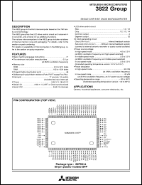 M38223M4DXXXFP datasheet: Single-chip 8-bit CMOS microcomputer. ROM 16384 bytes, RAM 512 bytes. Mask ROM version. M38223M4DXXXFP