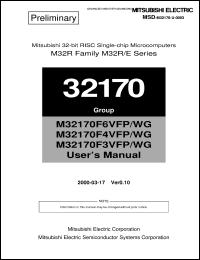 M32170F4VWG datasheet: Single-chip 32-bit RISC microcfomputer M32170F4VWG