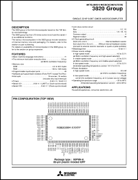 M38207E8HP datasheet: Single-chip 8-bit CMOS microcfomputer. PROM 32768 bytes, RAM 1024 bytes. One time PROM version M38207E8HP