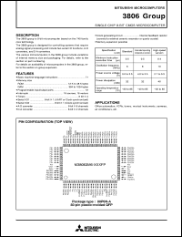 M38067ECDFP datasheet: Single-chip 8-bit CMOS microcfomputer. PROM 49152 bytes, RAM 1024 bytes. One time PROM version M38067ECDFP