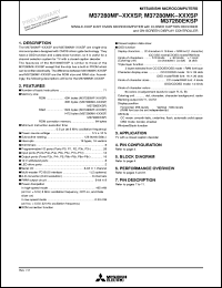 M37280MK-XXXSP datasheet: Single-chip 8-bit CMOS microcfomputer with closed caption decoder and on-screen display controller. ROM 80K bytes, RAM 1472K bytes M37280MK-XXXSP