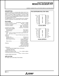 M35070-XXXFP datasheet: Screen character and pattern display controller M35070-XXXFP