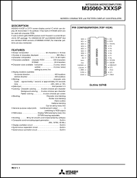 M35060-XXXSP datasheet: Screen character and pattern display controller M35060-XXXSP