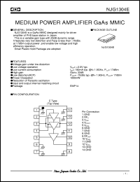 NJG1304E datasheet: Medium power amplifier GaAs MMIC NJG1304E