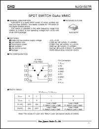 NJG1507R datasheet: SPDT switch  GaAs MMIC NJG1507R