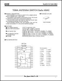 NJG1515AVB2 datasheet: TDMA antenna switch  GaAs MMIC NJG1515AVB2