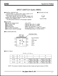 NJG1517KB2 datasheet: SPDT switch  GaAs MMIC NJG1517KB2
