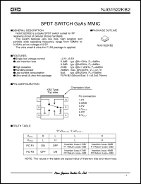 NJG1522KB2 datasheet: SPDT switch  GaAs MMIC NJG1522KB2