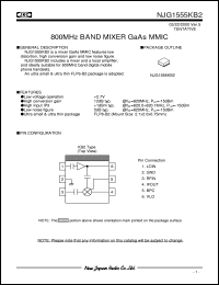 NJG1555KB2 datasheet: 800MHz band mixer  GaAs MMIC NJG1555KB2