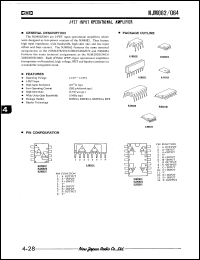 NJM062D datasheet: J-FET input operational amplifier NJM062D