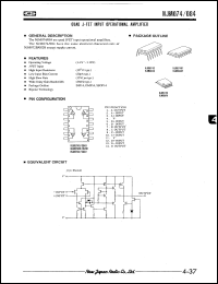 NJM084D datasheet: Quad J-FET input operational amplifier NJM084D