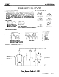 NJM12904L datasheet: Single suppry quad amplifier NJM12904L