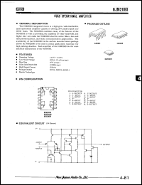 NJM2060M datasheet: Dual operational amplifier NJM2060M