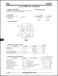 NJM2067D datasheet: 3V auto-reverse dual pre-amplifier NJM2067D