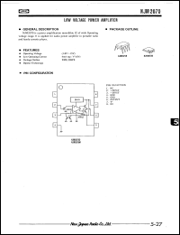 NJM2070D datasheet: Low voltage power amplifier NJM2070D