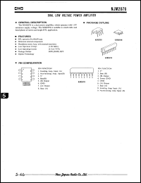 NJM2076M datasheet: Dual low voltage power amplifier NJM2076M