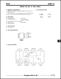 NJM2110M datasheet: Monoral MIC AMP for video camera NJM2110M