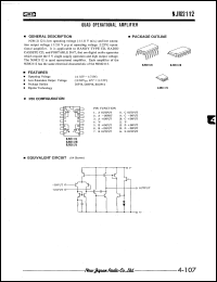 NJM2112V datasheet: Quad operational amplifier NJM2112V