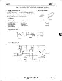 NJM2114L datasheet: High peramplifier low-noise dual operational  amplifier NJM2114L