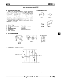 NJM2115M datasheet: Dual operational  amplifier NJM2115M