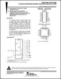 SN74HC4060D datasheet:  14-STAGE ASYNCHRONOUS BINARY COUNTERS AND OSCILLATORS SN74HC4060D