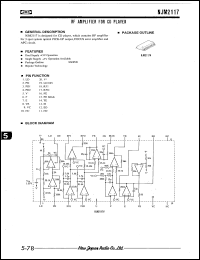 NJM2117V datasheet: RF amplifier for CO player NJM2117V