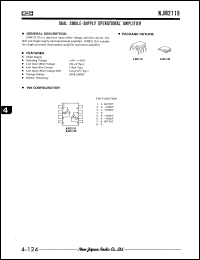 NJM2119D datasheet: Dual single-supply operational amplifier NJM2119D