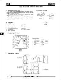 NJM2123V datasheet: Dual operational amplifier with switch NJM2123V