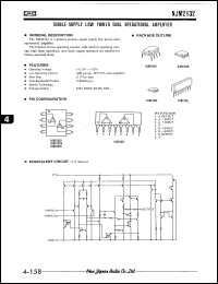 NJM2132M datasheet: Single-supply low power dual operational amplifier NJM2132M