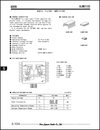 NJM2133D datasheet: Audio filter amplifier NJM2133D