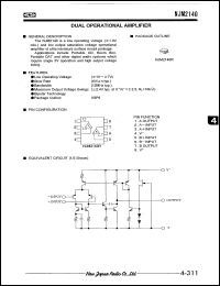 NJM2140R datasheet: Dual operational  amplifier NJM2140R