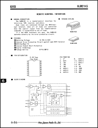 NJM2145D datasheet: Remote-control interface NJM2145D