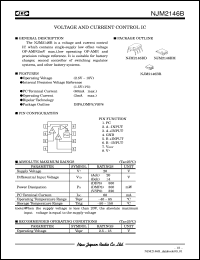 NJM2146BM datasheet: Voltage and current control IC NJM2146BM