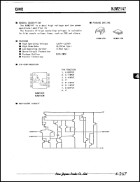 NJM2147D datasheet: Low voltage power operational amplifier IC NJM2147D