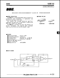 NJM2153D datasheet: Sound enhancement audio processor NJM2153D